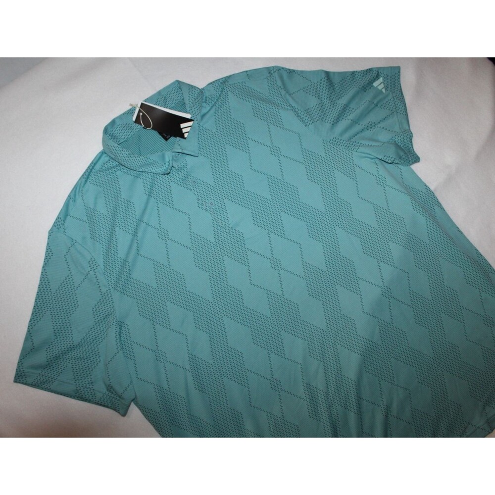 NWT Men's Adidas Big & Tall Golf Logo Polo Shirt Teal Green SZ 3XL